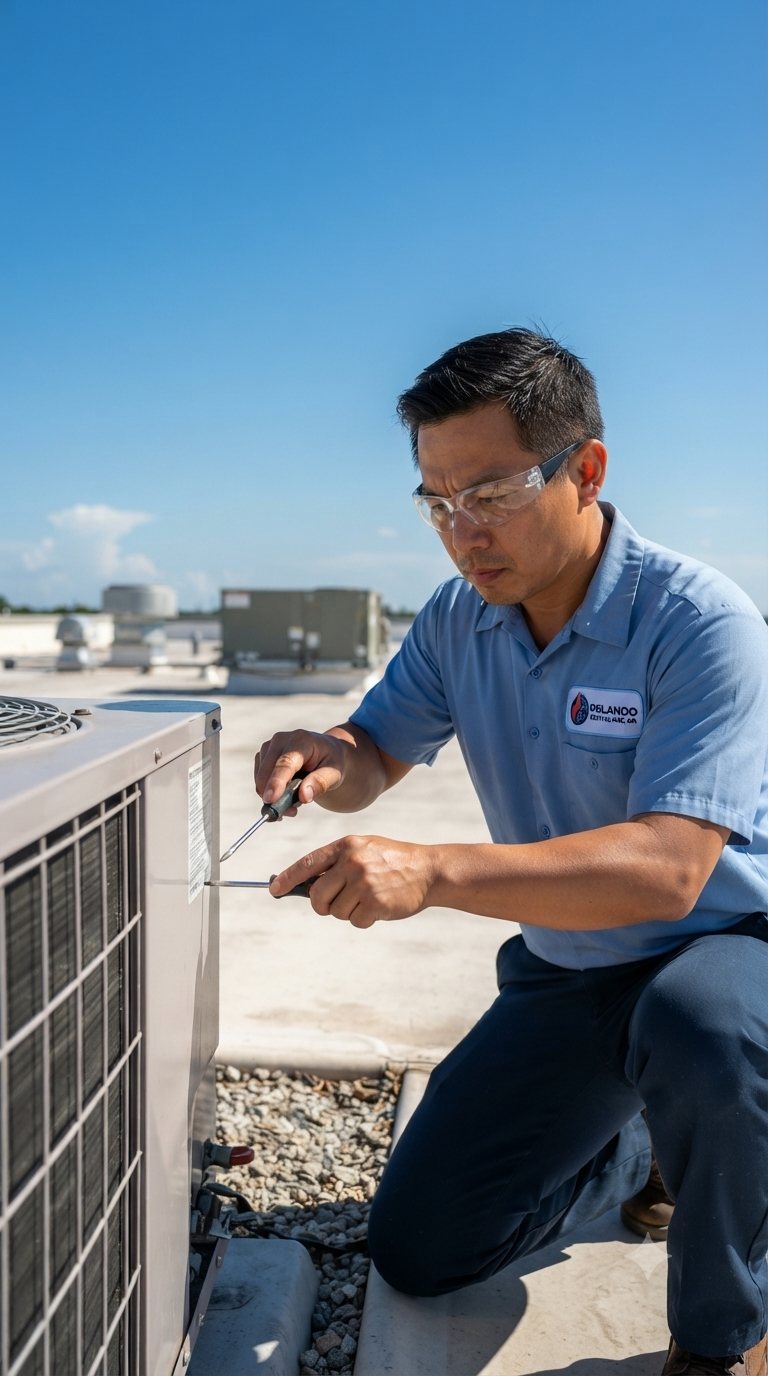 Rooftop commercial HVAC repair in Orlando